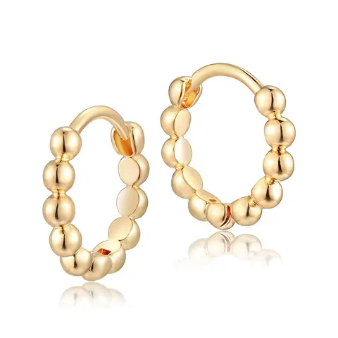 1 Pair Women's Elegant Minimalist Beaded Hoop Earrings, Ear Hoops, High Quality Earrings, Good Earrings, Gorgeous Trendy Hoop Earrings, Stylish Jewelry, Fashionable Jewelry As Birthday Gift for Girlfriend