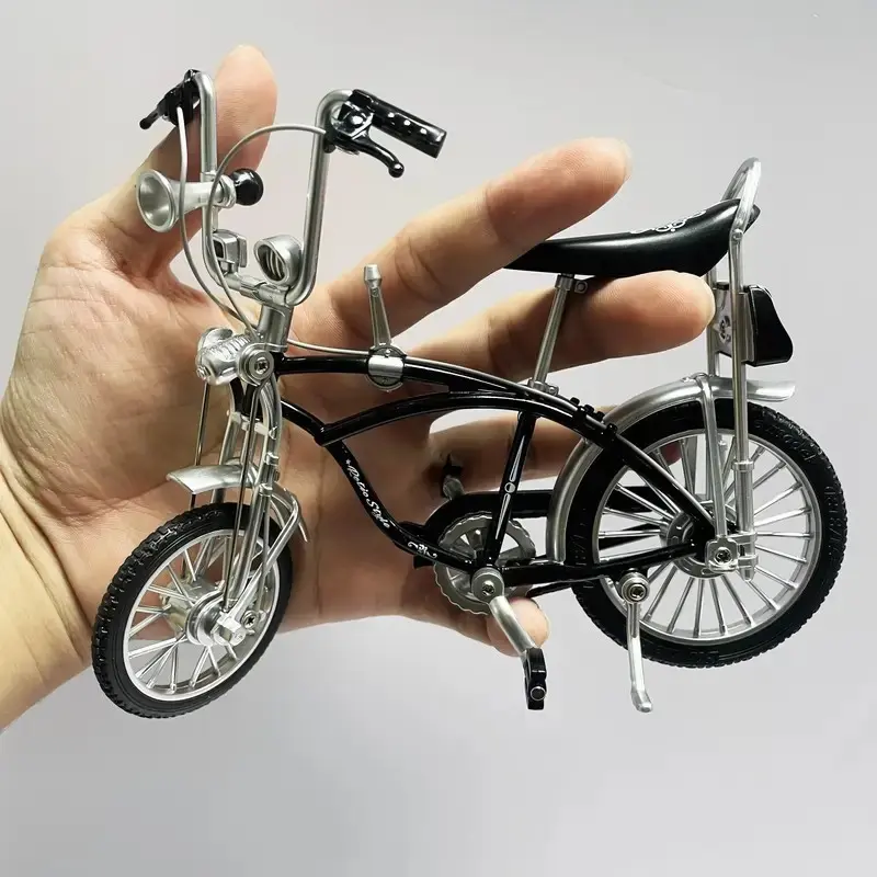 Low Rider Alloy Bike Model Wheel, Realistic Travel Car Mini Stunt Toy, Collectible Toy, Creative Desktop Decoration, Childhood Memories, Round