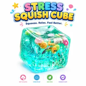 Ocean Shell Clear Slime Fidget Toy - Glitter Star Crystal Putty for Stress Relief, Squeeze Toy for Kids and Adults