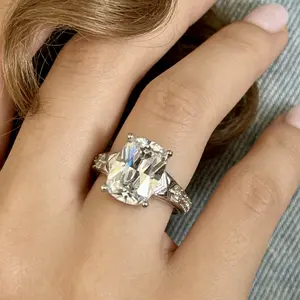 Radiant Cut Engagement Ring for Women Travel Statement Promise Ring with Elegant Design and Sparkling Stone in Classic Cut