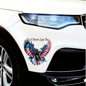 American Patriotic Eagle Flag Vinyl Sticker, Car Motorcycle Laptop Decal, Smooth Scratch-Resistant Outer Shell, Adds Irresistible Charm!