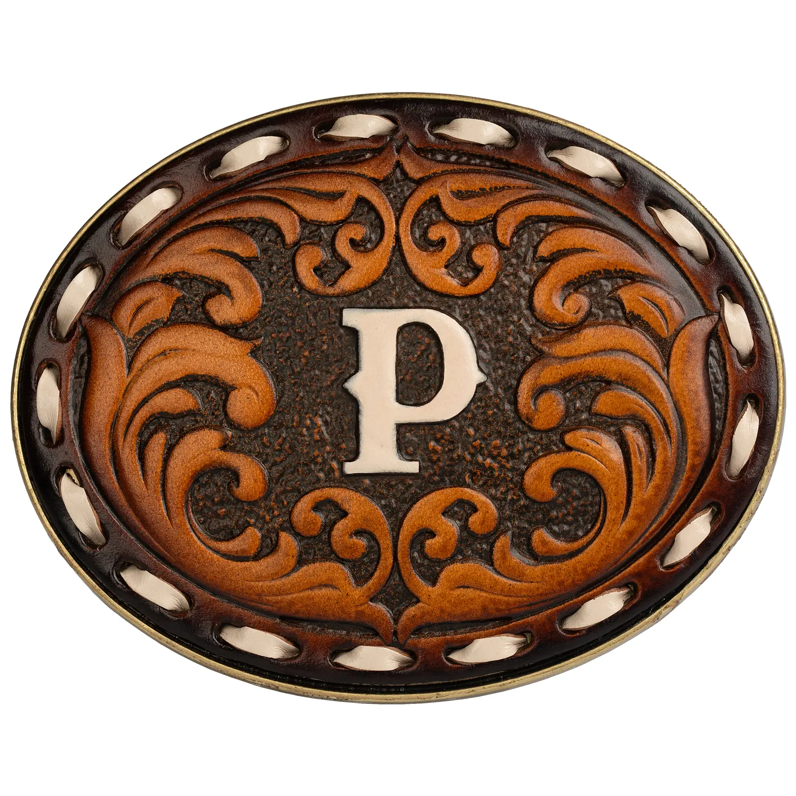 Western Belt Buckle for Cowboy & Cowgirl - Handmade Leather Engraved Initial Letter (A-Z)  - Western Style Accessory，Handcrafted Bespoke Belt Buckle，Cowboy Belt Buckle，Belt Buckles men，Western Belt Buckle,Texas Belt Buckle,Gift for Cowboy