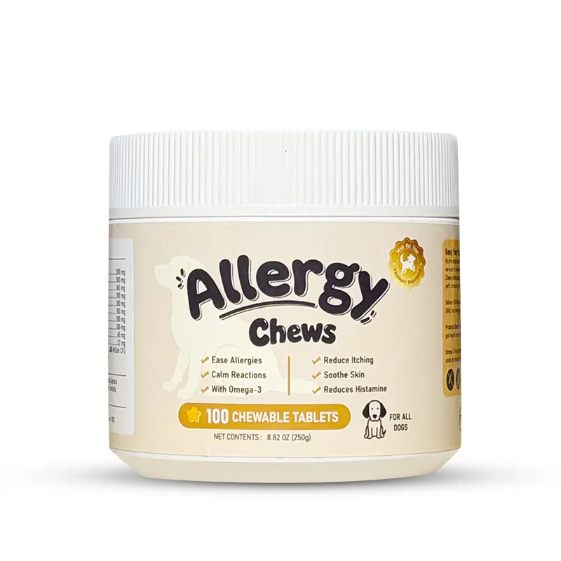 Hypoallergenic Soft Chewable Tablets for Pets: Relieve seasonal allergies and improve gut and digestive health. Veterinarian-approved nutritional supplement made with high-quality ingredients  #SummerVibes