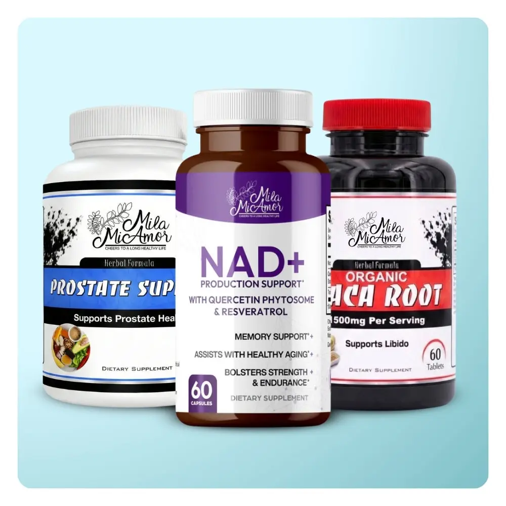 Homme Signature Collection | NAD+ Cellular Energy & Anti-Aging Supplement | Organic Maca Root Sustained Energy Boost | Prostate & Urinary Support