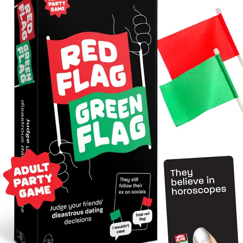 Red Flag Green Flag Game: Judge Your Friends’ Disastrous Dating Decisions | Ages 15+ | 3-10 Players | 230 Scenario Cards | Teens & Adults |