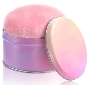 WSYUB Powder Puff, 5.12 Inch Powder Puff for Body Powder, Large Loose Soft Velour Body Powder Puff and Container