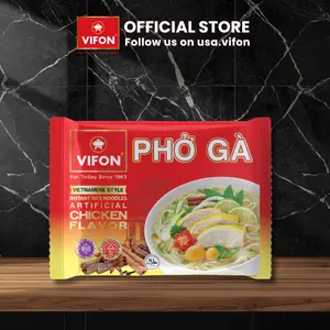 VIFON Vietnamese Instant Pho Chicken Flavor Rice Noodle (Pho Ga) 24 Packs - 2.12 oz Each