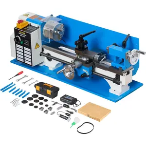 Spring new arrivals Mini Metal Lathe, 7"x14", Benchtop Metal Lathe, 550W Variable Speed 2250 RPM Metal Lathe, with 3-jaw Chuck Mini Lathe Machine, Precision Mini Lathe w/Tool Box Digital Display for Metal Turning