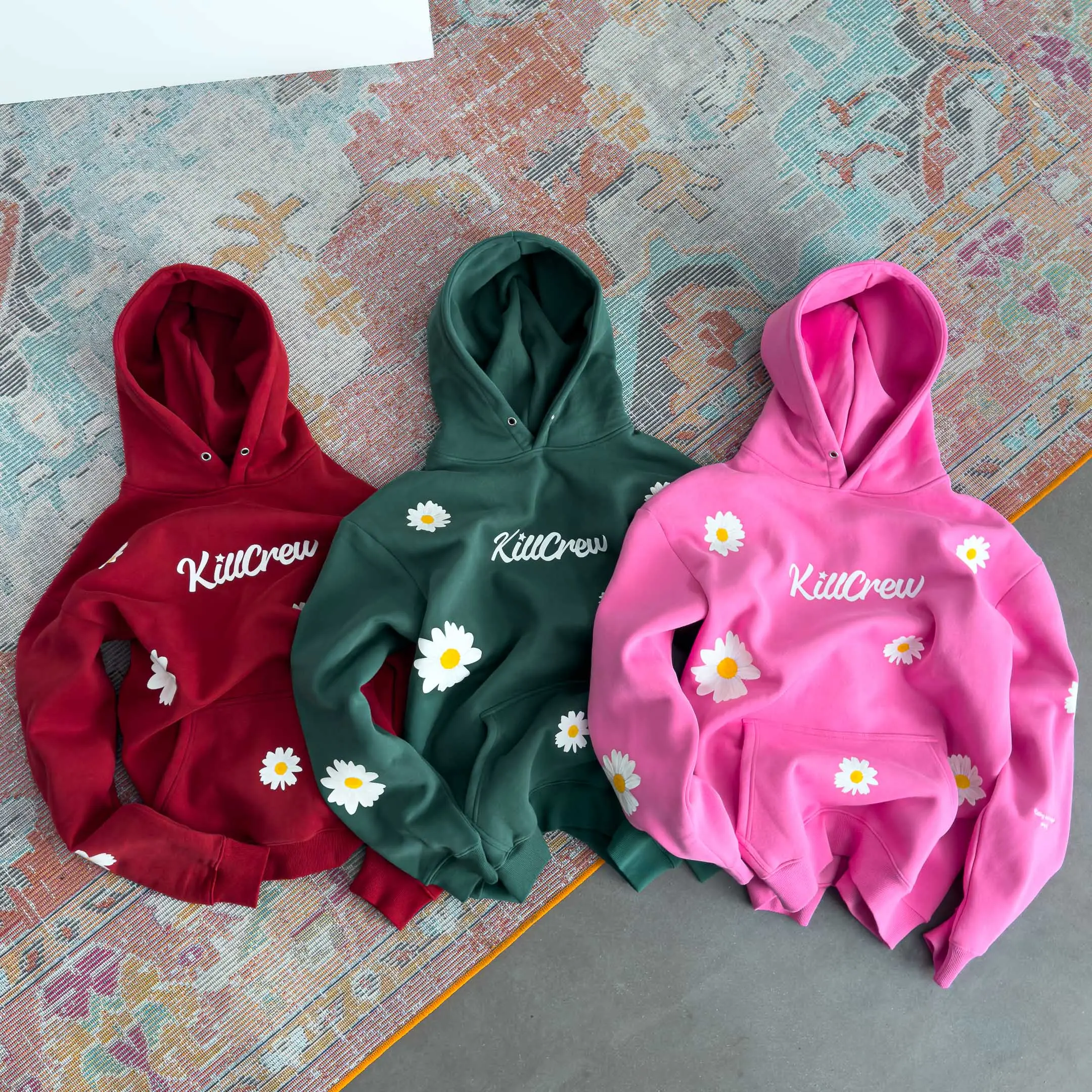 Kill Crew Men's Oversized Lux "Daisy" Hoodies, Soft & Comfortable Everyday Tops, Menswear Sweatshirts, Cotton, Fit, Long Sleeve