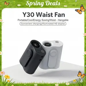 [Summervibes] Coucur 2026 Portable Turbo Waist Fan with LED Display 100 Adjustable Wind Speeds USB Rechargeable Personal Cooling Fan for Neck Collar Waist Outdoor Hiking Travel