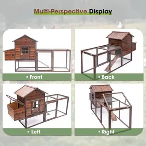 Gaptainer Wooden Chicken Coop,Outdoor Chicken Cages and Run with Nesting Boxes for 2-5 Chickens,Hen Run Poultry Pet House Rabbit Hutch with Waterproof Roof & Removable Tray