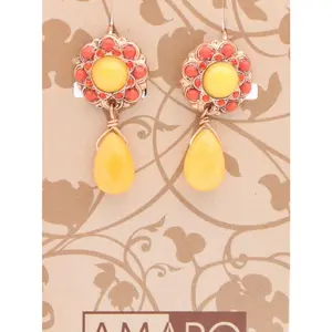 Amaro Halo Earrings with Dangle in Rose Gold