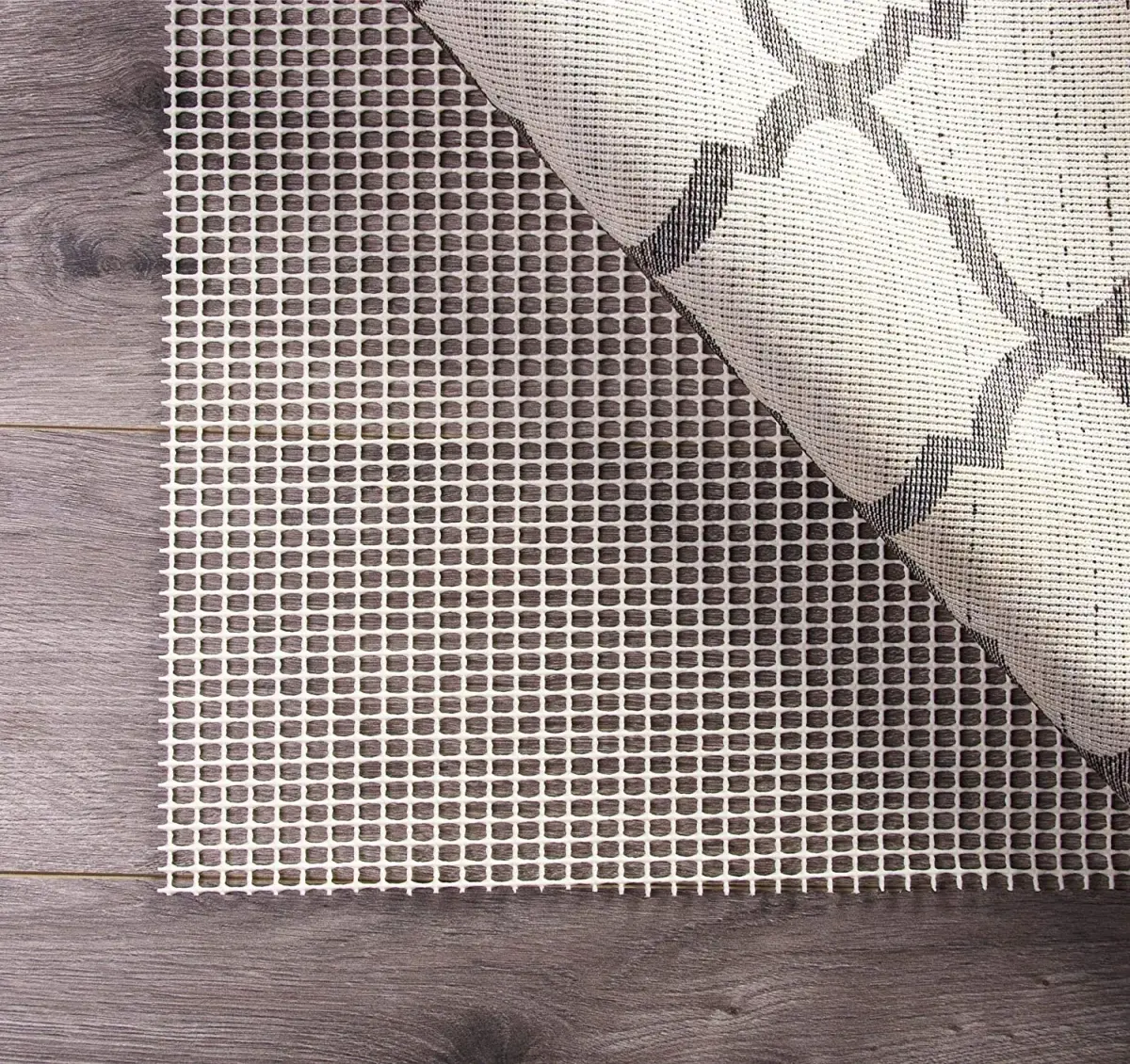 HomeRoots Premium PVC Fiber Rug Pad, 4'-x-6', Indoor Use, Non-Slip, High-Density Thick Fibers, Floor Protection, Durable
