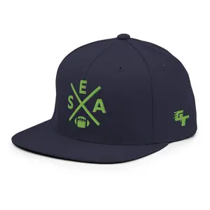 Seattle Football Retro SEA Cross Snapback Hat Baseball Cap