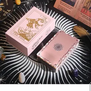 Rose Gold Tarot Cards Deck with Guide Book, Beginners Tarot Cards with Meanings on Them, Fortune Telling Cards, Divination Tools for All Skill Levels