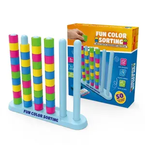 Montessori Fun Color Sorting Toy, Color Classification Stacking, Logic Pairing, Parent-Child Interactive Puzzle Game, 50 Challenges, Ages 8+, Shape Sorter
