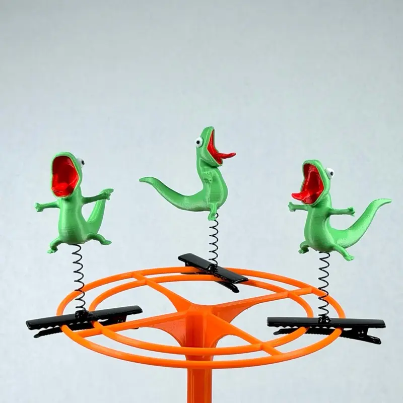 SCREAMING LIZARD - Pack of 3 - Festival Sprout Clip / EDM Rave Hat Accessory / Lil Headbangers Collectable