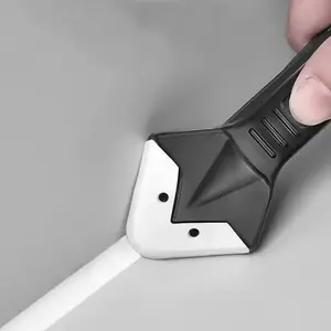 Three-In-One Silicone Sealing Tool Set, Hand Tools, Includes Stainless Steel Nozzle, Caulk Cleaner, Scraper & Replaceable Pad Board, Caulking