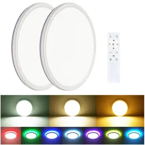 [On Sale]2Pack 12Inch RGB 3CCT Smart Dimming LED Ceiling Light - 3000K/4000K/6000K 3 Color Temperatures + RGB Backlight, 28W,3600LM High Brightness, Support Timing Function, Easy Installation TikTokShopBlackFriday Adjustable Rgb Lighting Adjustable Leds