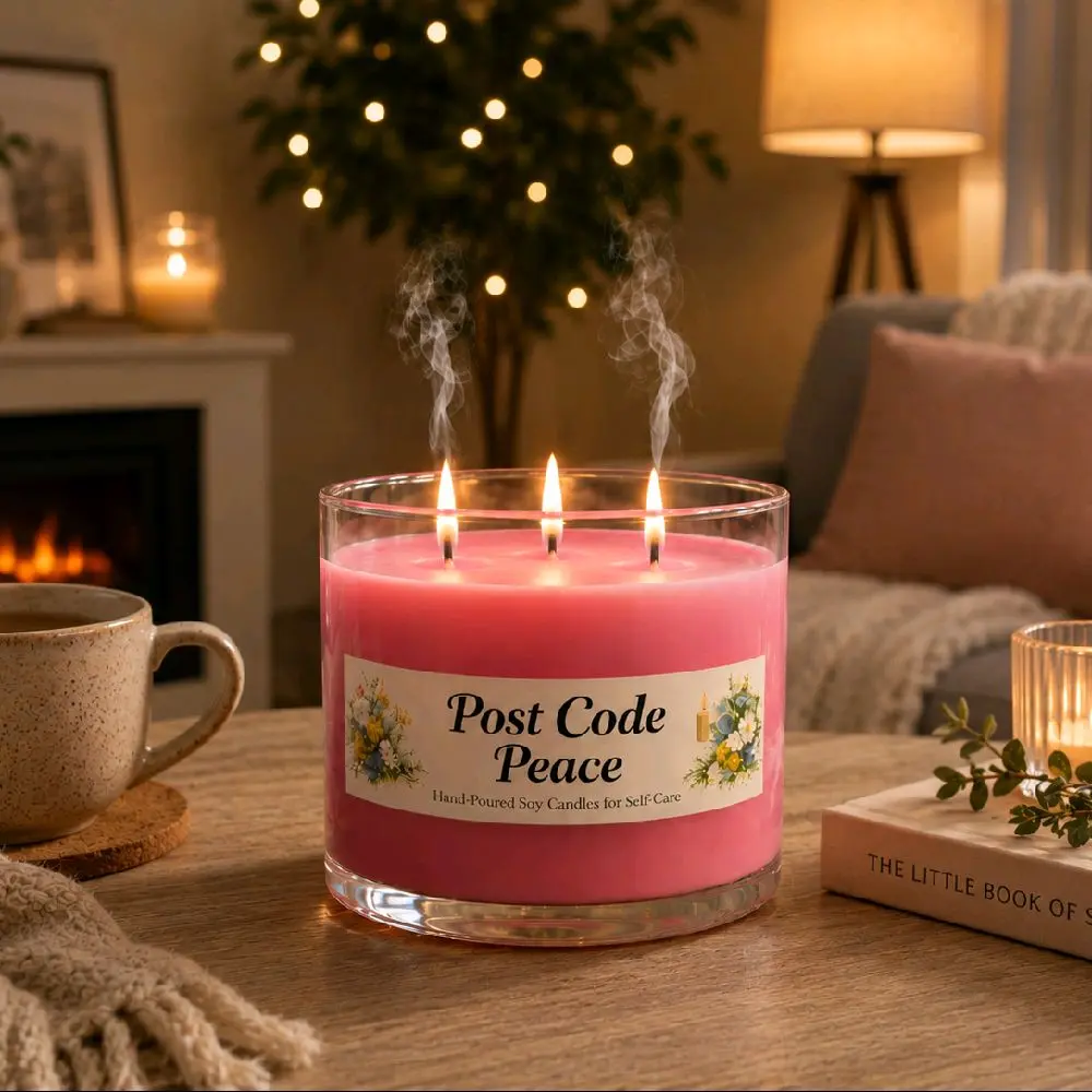 Post Code Peace Fragrance Candle - Home Decor Piece with Calming Aroma, Long-Lasting Scent for Home Use, Candles