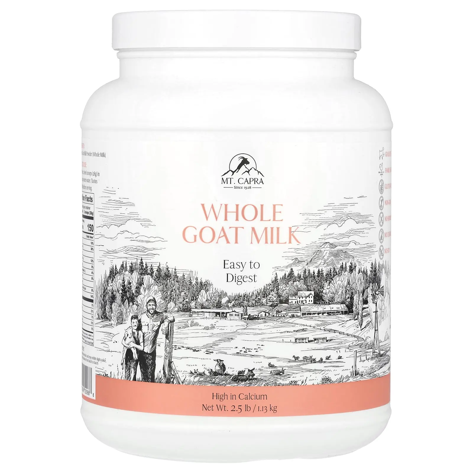 Mt. Capra Whole Goat Milk, 2.5 lb (1.13 kg) Mt. Capra Whole Goat Milk, 2.5 lb (1.13 kg)