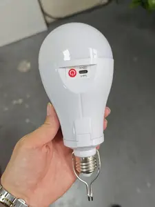 4Pack Type-C E26/E27 Rechargeable Emergency Light Bulbs, 12W (60W Equivalent) 6000K Daylight Battery Powered A LED Bulb with 1200mAh, 120 Volt for Home Power Outage Camping Hurricane A White Led Flashlights