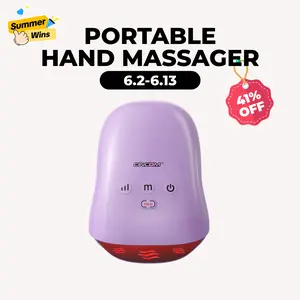 CINCOM Cordless Vibratory Hand Massager (Purple) - Portable Pain Relief, Multi-Mode Massage Device with Comfort Heat, Adjustable Settings, Auto-Off, Rechargeable, Ideal Choice for Gifts