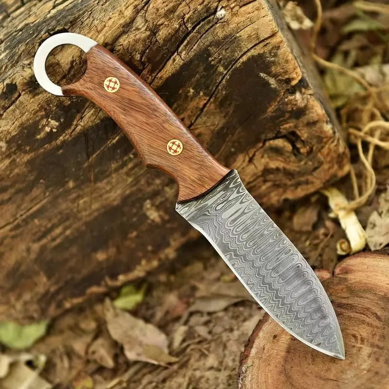 Custom Handmade Fixed Blade Hunting Knife - 9 Inch hand Forged Full Tang Knives For Hunting, Outdoor Camping, Hiking, Fishing, Bushcraft Knives With Leather Sheath