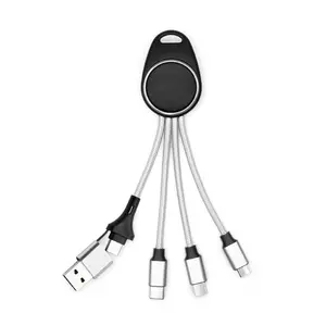 Micro USB Keychain Charging Cord Built In LED Indicator Portable Pocket Cable For Daily Phone Charging And Custom Business Gift Accessories
