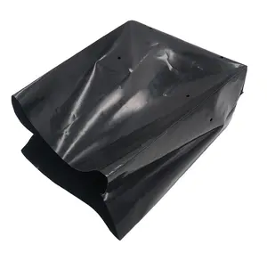 HK Gardening 1/2 gallon Plastic Grow Bags- 100pcs Black - Poly Plant Pots Soil Root Containers PE Grow Bag