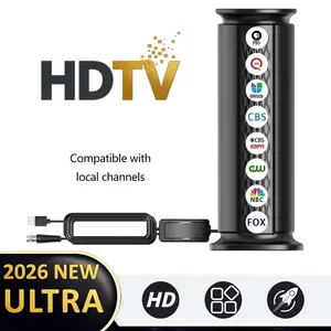 HD Digital Indoor / Outdoor TV Antenna, Long Range Signal Amplifier with Stable Reception, Suitable for Urban, Rural, RV Travel, Compatible with Smart TVs and Old TVs