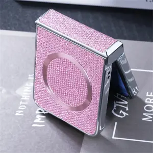 Luxury Glitter Magnetic For Magsafe Case For Samsung Galaxy Z Flip 7 FE 6 5 zflip 3 4 Wireless Charging Hinge Protective Cover
