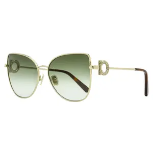Ferragamo Crystal Gancini Sunglasses SF296SR 750 Gold/Havana 60mm