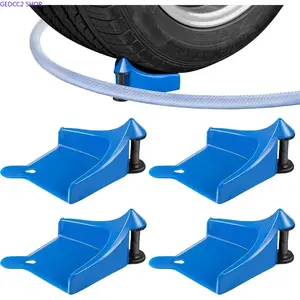 4-Piece Car Hose Guide Set, Tire Hose Roller for Car Washing, Detailing Tool to Prevent Pressure Washer Hose from Getting Stuck Under Tires, Durable Plastic Auto Accessory