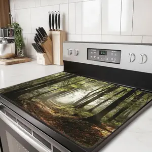 JOYFINITY Autumnal Forest Stove Top Covers,Mountains Stove Cover,Anti-Slip Heat Resistant Glass Cooktop Covers,Kitchen Stovetop Protector Mat,Waterproof Countertop Protector