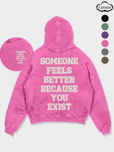 Men's Vintage Washed Hoodie Sweatshirt, Fitted Long Sleeve, Cotton Multi-Color Hooded Pullover, High Street Trendy Style, Casual Daily Wear