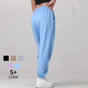 Women’s Casual Athletic Pants — Soft, comfortable joggers with a drawstring waist; casual everyday long pants for running and workouts; elegant women’s jogger sweatpants with ankle cuffs; solid-color drawstring bottoms for slow jogging.