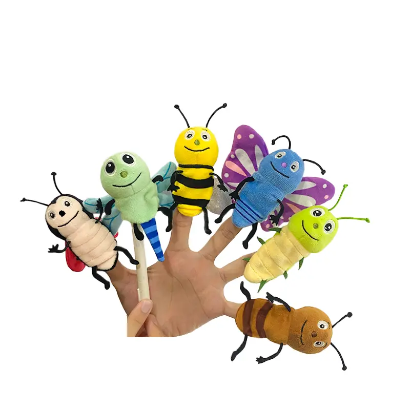 6pcs Insect Finger Puppet Set, Mini Hand Puppets Suitable for Kids, Cute Animal for Role-Playing and Storytelling, Realistic Finger Puppet for Toddlers