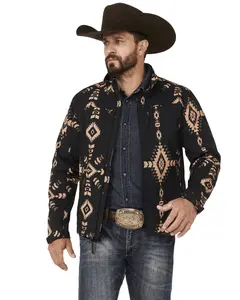 Hooey Men's Southwestern Print Softshell Jacket Big - Hj109bktn-Big