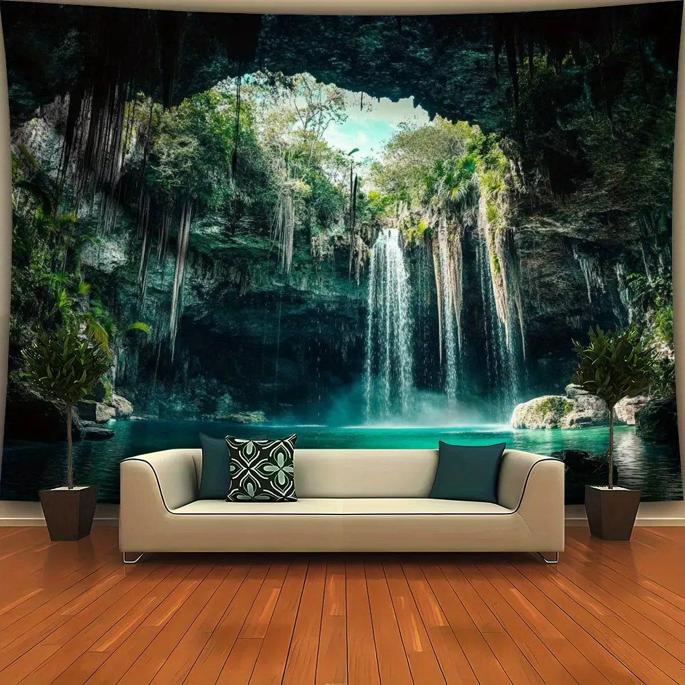 Lake Mountain Tapestry Natural Scenery Backdrop Landscape Theme Wall Hanging Photography Background Scenic Decor for Living Room Bedroom Indoor Outdoor Home Decoration