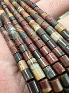 Natural Jasper Beads 4x4mm Cylinder Spacer Bead for Jewelry Making DIY Handmade Bracelet Necklace Accessories