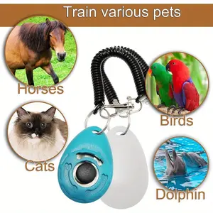 2 Packs Training Clicker for Pet Like Dog Cat Horse Bird Dolphin Puppy with Wrist Strap