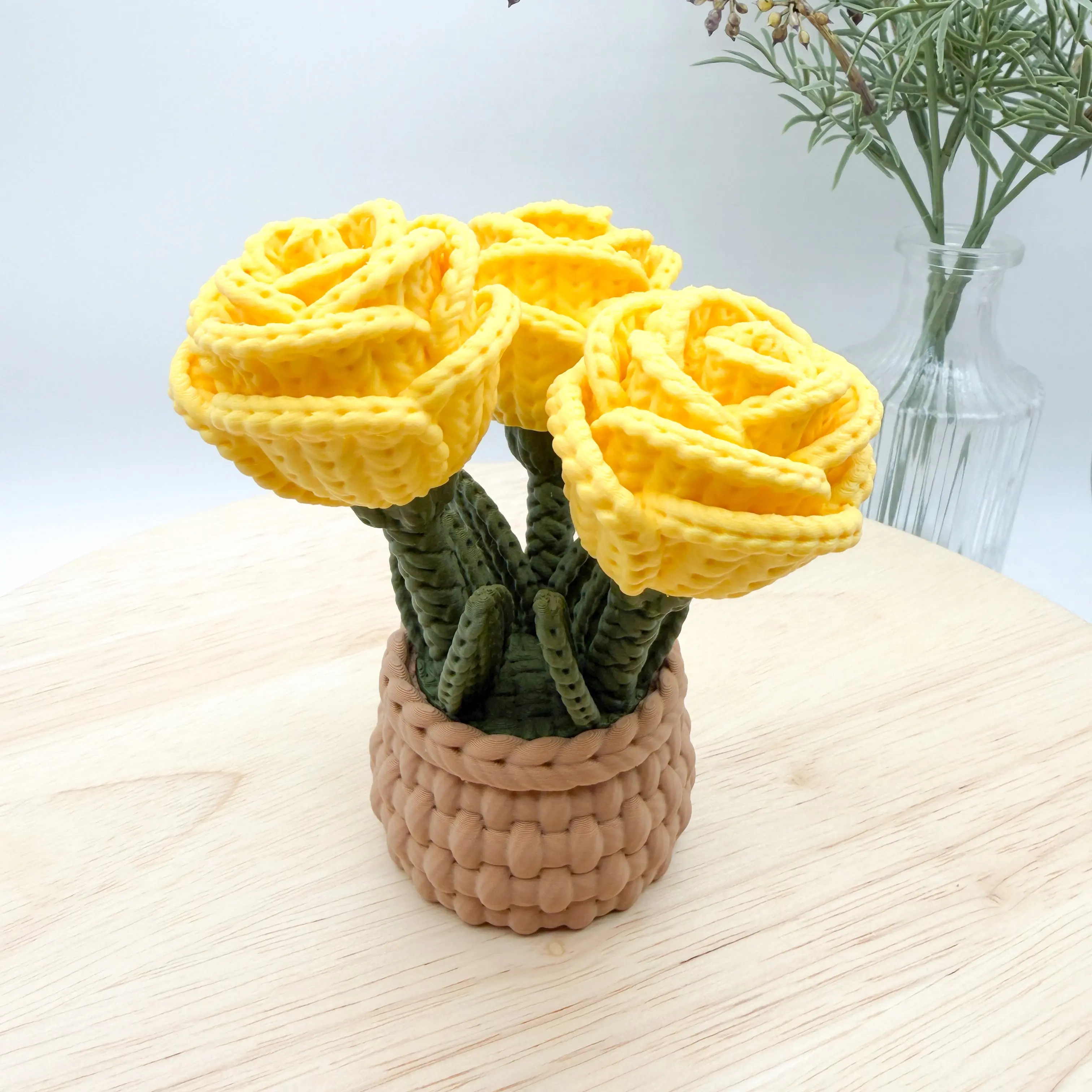 3D printed knit rose collectible
