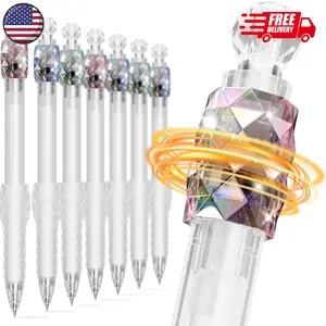 8 Pcs Gel Pens - 0.7mm Fidget Rotating Black Ink Fine Point Smooth Writing