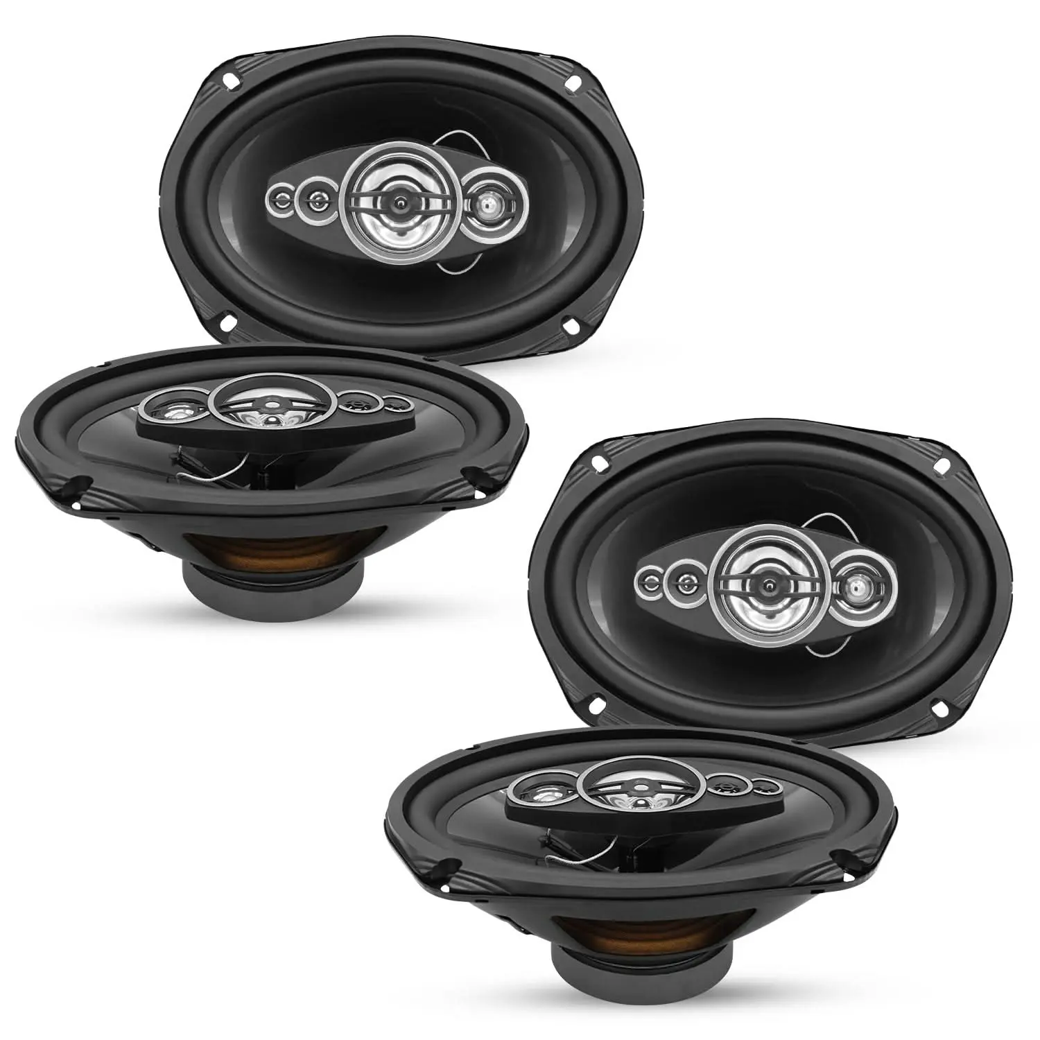 5 Core 6x9 Inches 4Pcs 800W Peak 4-Way Coaxial Car Speakers, 4 Ohm with Super Tweeter, Full-Range Audio, Enhanced Bass, Polypropylene Cone, Easy Mount, Car Audio Installation & Door Install - CS 69 4W WoG 4PCS