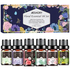 Floral Diffuser Oils Gift Set - 6x10ML Luxury Fragrance Oil Blend, Floral Scent Essential Oils Set for Diffuser, Candle, Soap Making Scents