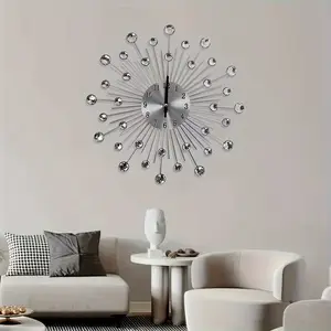 Abstract Starry Sky Design Wall Clock, 1 Piece Modern Style Silent Analog Clock for Home Living Room Bedroom Decoration
