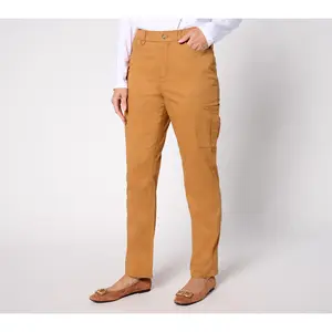 Denim & Co. Regular EasyWear Twill Straight Leg Cargo Pant