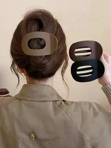 1-4pcs-Retro-Matte-Solid-Color-Flat-Alligator-Hair-Clip-Hair-Claws-Simple-Versatile-Hairclips-Suitable-For-Long-And-Thick-Hair Hairstyles, Duck Bill Hair Clips, Hair Pin Set
