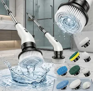 2026 Electric Spin Scrubber Cordless, IPX7 Waterproof Shower Cleaning Brush with 5 Adjustable Speeds & Extendable Handle, 9 Replaceable Heads Multi-Purpose Kit for Bathroom Kitchen, TikTok Shop Deal
